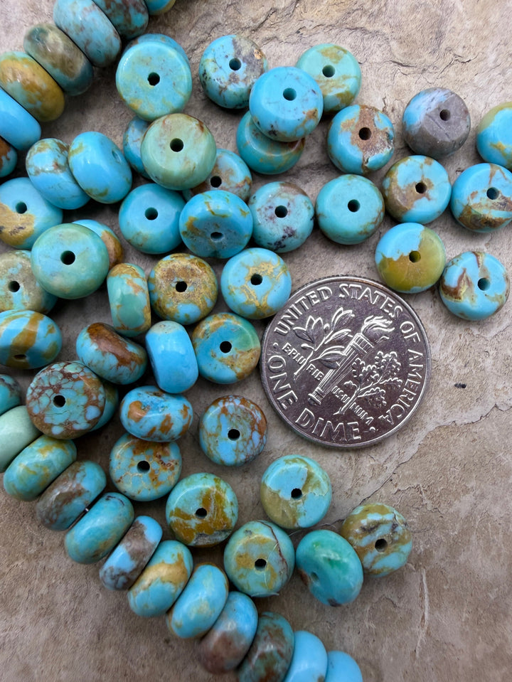 AAA+ Kingman Turquoise (Arizona) 7x4mm Rondelle Beads