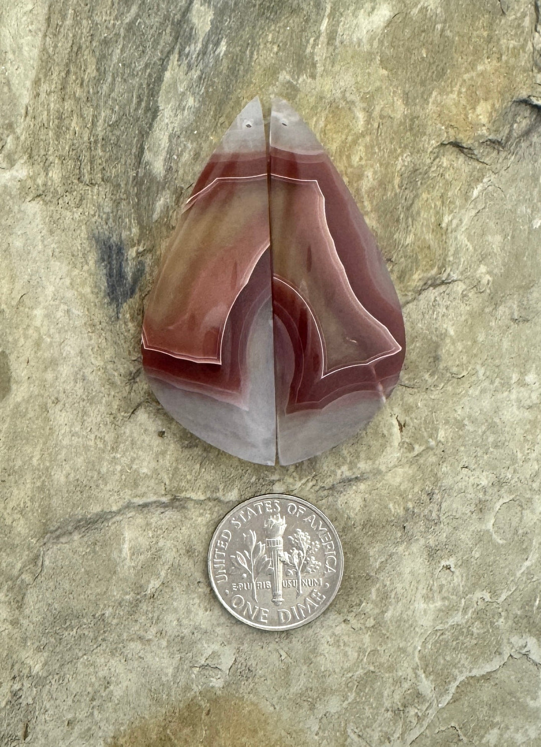 AAA+ Laguna Lace Agate (Mexico) HUGE Earring Bead Slab Pair