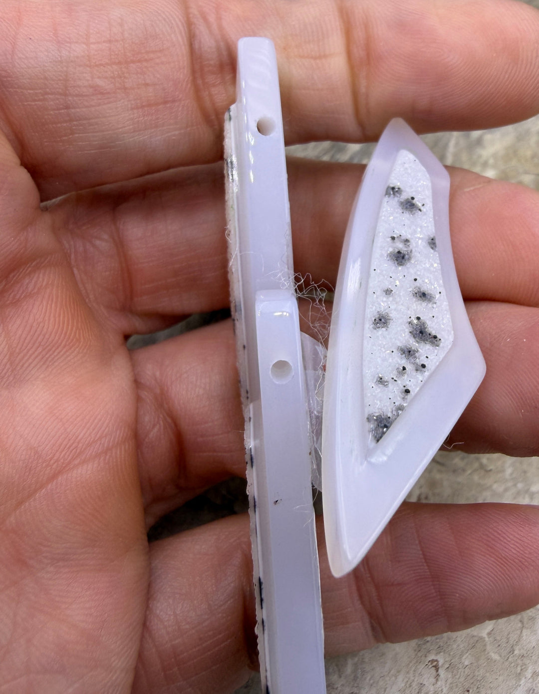 AAA+ Natural Druzy (Brazil) Carved Earring and Pendant Bead