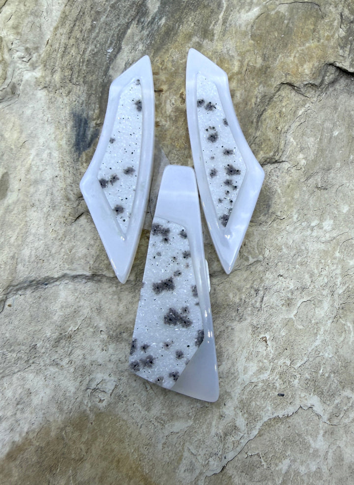 AAA+ Natural Druzy (Brazil) Carved Earring and Pendant Bead