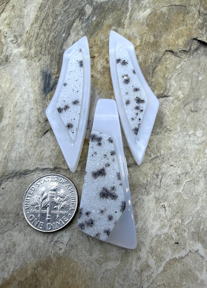 AAA+ Natural Druzy (Brazil) Carved Earring and Pendant Bead