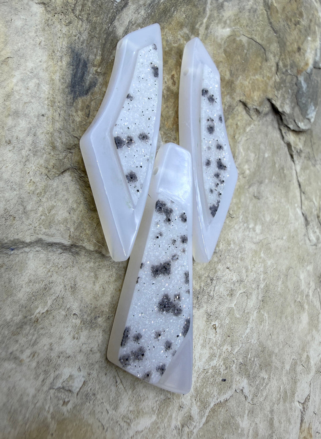 AAA+ Natural Druzy (Brazil) Carved Earring and Pendant Bead