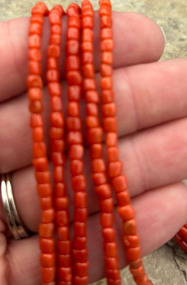 AAA+ Natural Mediterranean Oxblood Red Coral Branch Beads