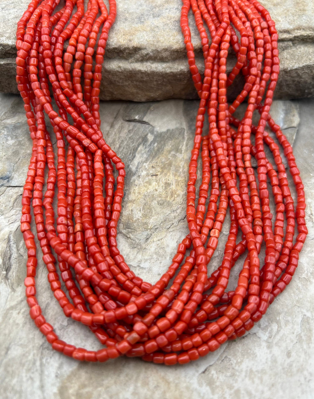 AAA+ Natural Mediterranean Red Coral Branch Beads 3-5mm 18