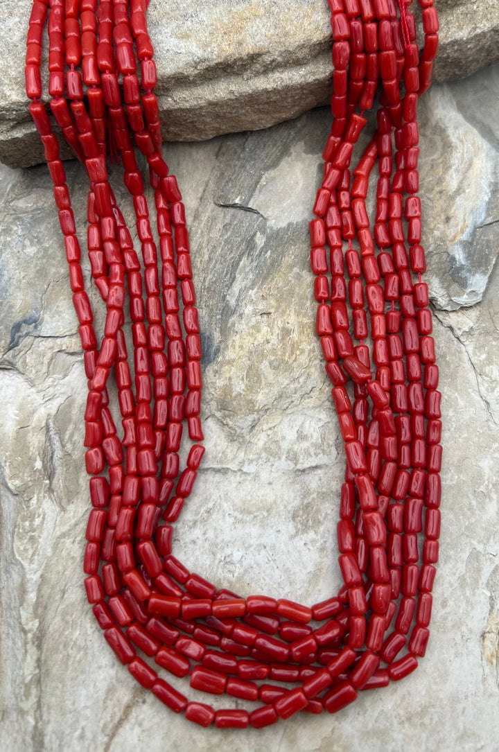 AAA+ Natural Mediterranean Oxblood Red Coral Branch Beads