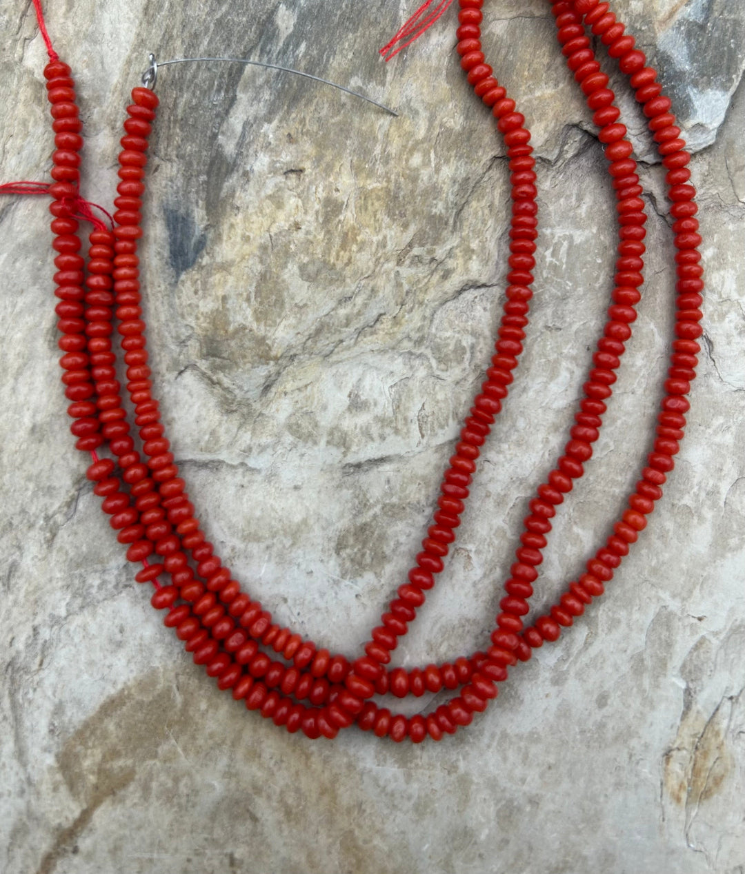 AAA+ Natural Mediterranean Red Coral Rondelle Beads 4mm