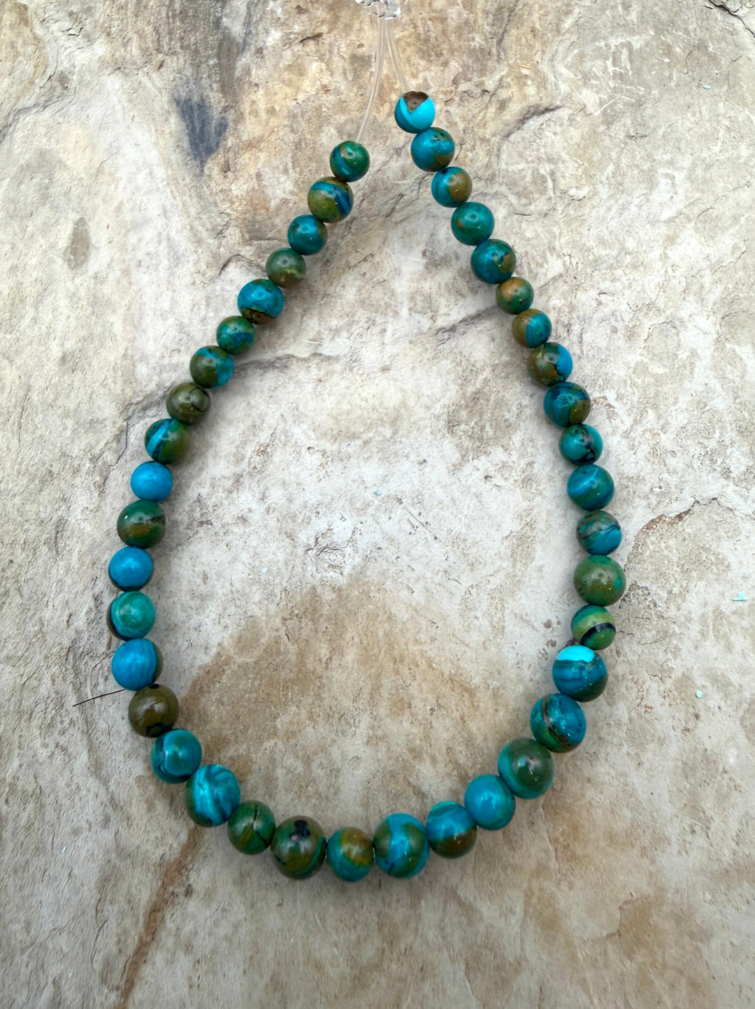 AAA+ Peruvian Blue Opal 4.5-5mm Round Beads 7.5 Inch