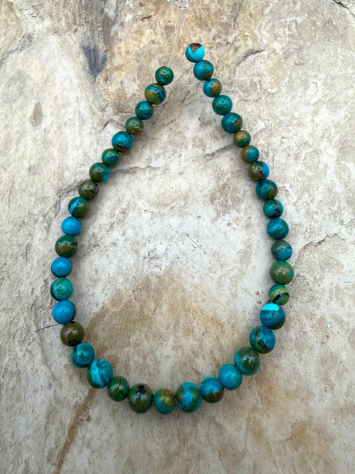 AAA+ Peruvian Blue Opal 4.5-5mm Round Beads 7.5 Inch