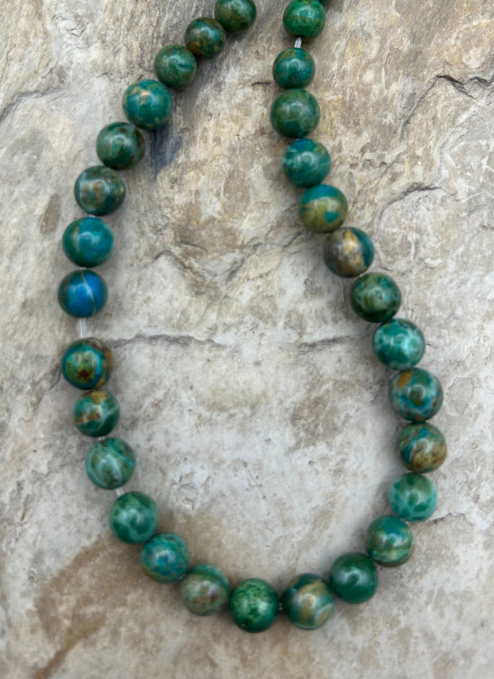 AAA+ Peruvian Blue Opal 7-7.5mm Round Beads 8.5 Inch