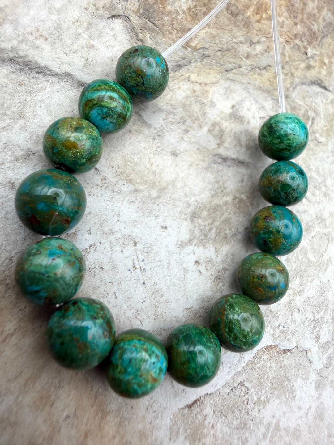 AAA+ Peruvian Blue Opal 8mm Round Beads Set of 13 Beads