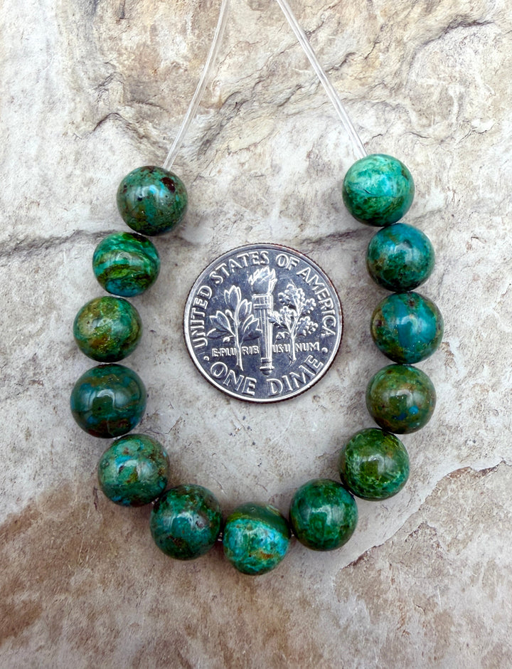 AAA+ Peruvian Blue Opal 8mm Round Beads Set of 13 Beads