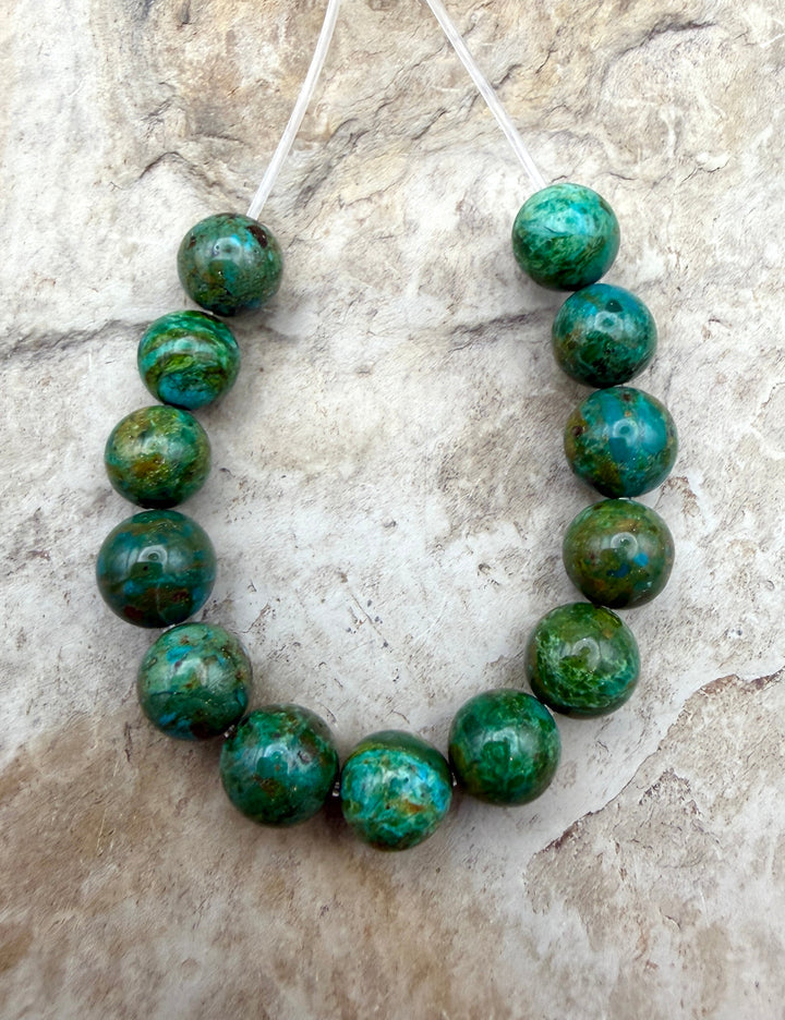 AAA+ Peruvian Blue Opal 8mm Round Beads Set of 13 Beads