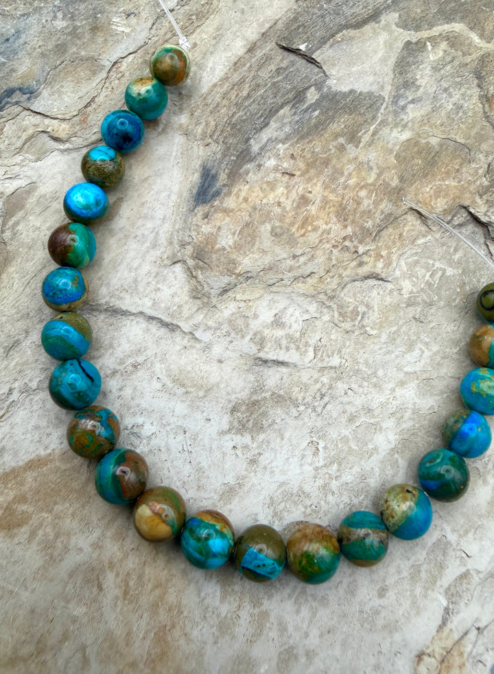 AAA+ Peruvian Blue Opal 9mm Round Beads 8 Inch Strand/22