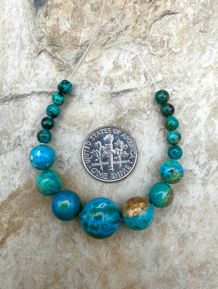 AAA+ Peruvian Blue Opal Graduated Round Bead Focal Strand 4