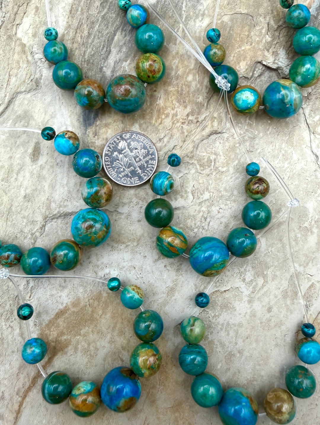 AAA+ Peruvian Blue Opal Graduated Round Bead Focal Strand