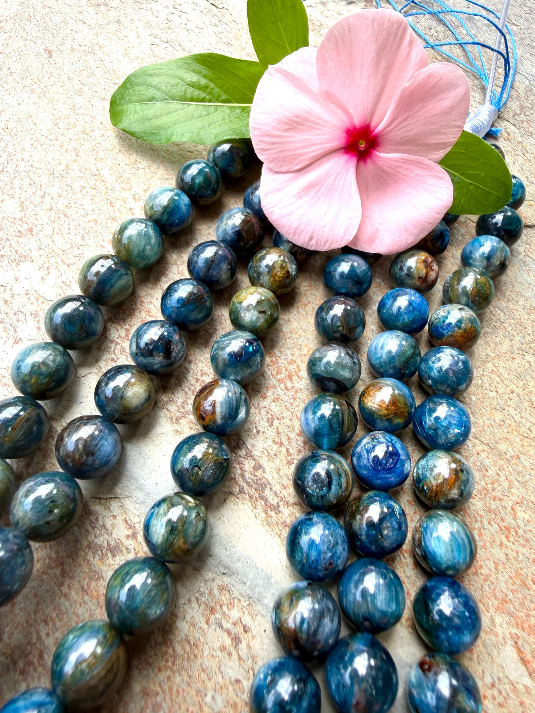 AAA+ Premium Blue Kyanite 10mm Round Beads 38 Beads - Blue