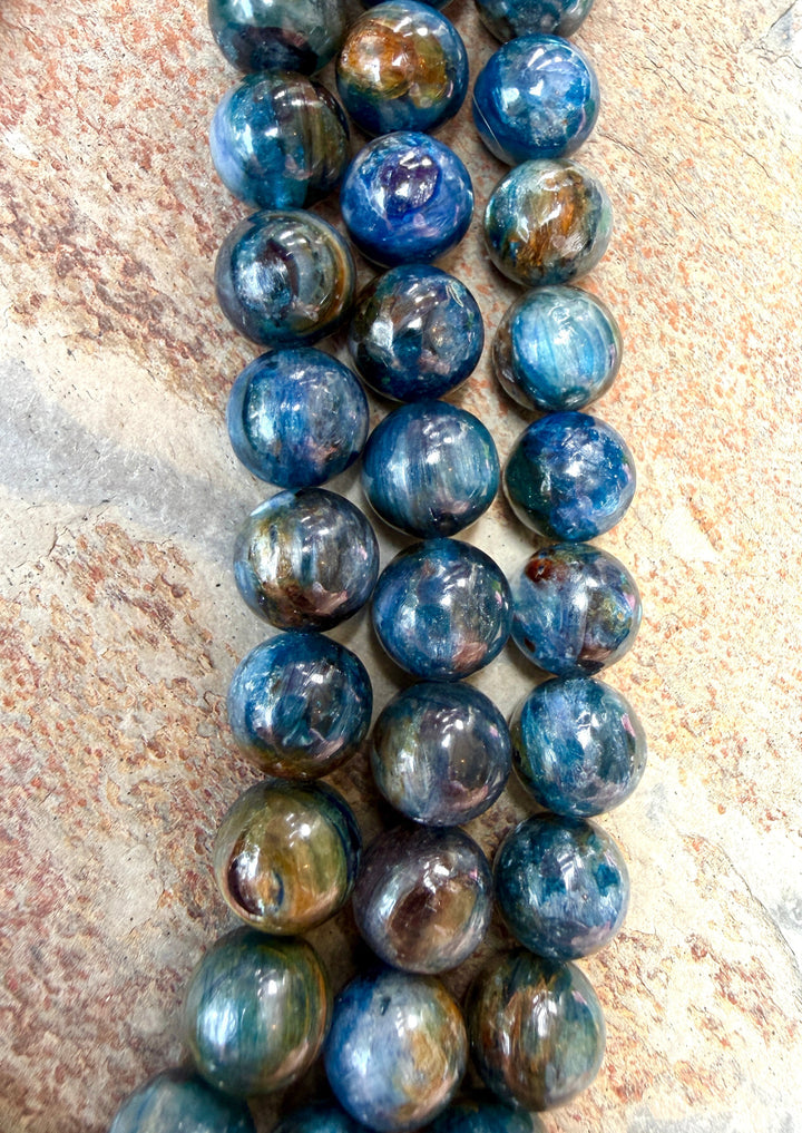 AAA+ Premium Blue Kyanite 10mm Round Beads 38 Beads - Blue
