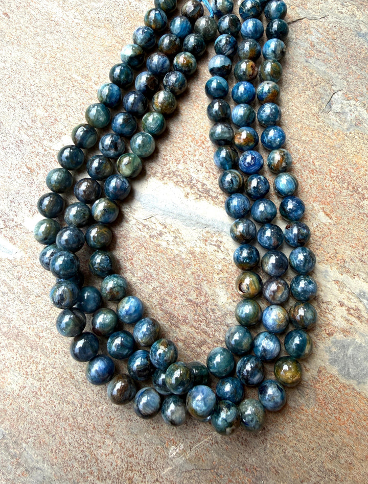 AAA+ Premium Blue Kyanite 10mm Round Beads 38 Beads - Blue