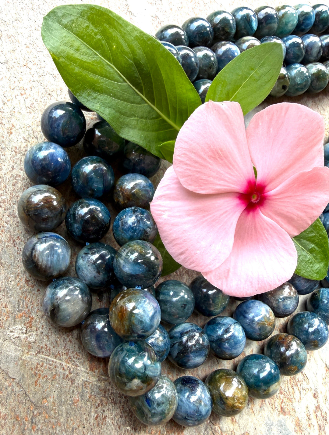 AAA+ Premium Blue Kyanite 10mm Round Beads 38 Beads - Blue