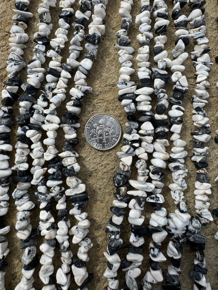 AAA + Quality White Buffalo Chip Bead 4-7mm 16 inch strand