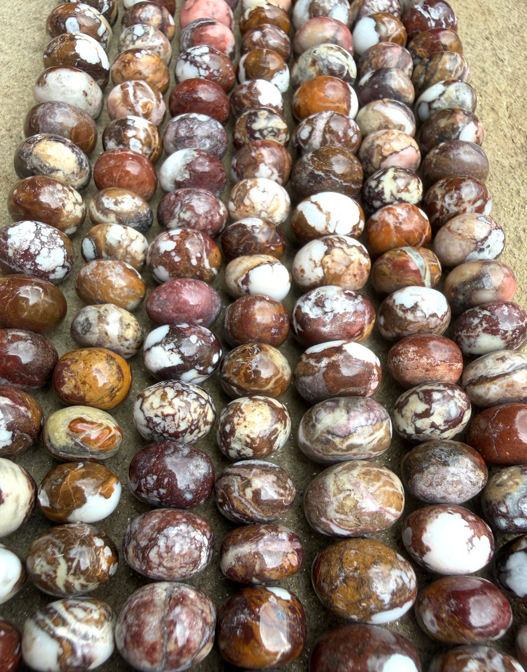 AAA+ RARE Arizona Wild Horse Handcut BIG 11-12mm Rondelle