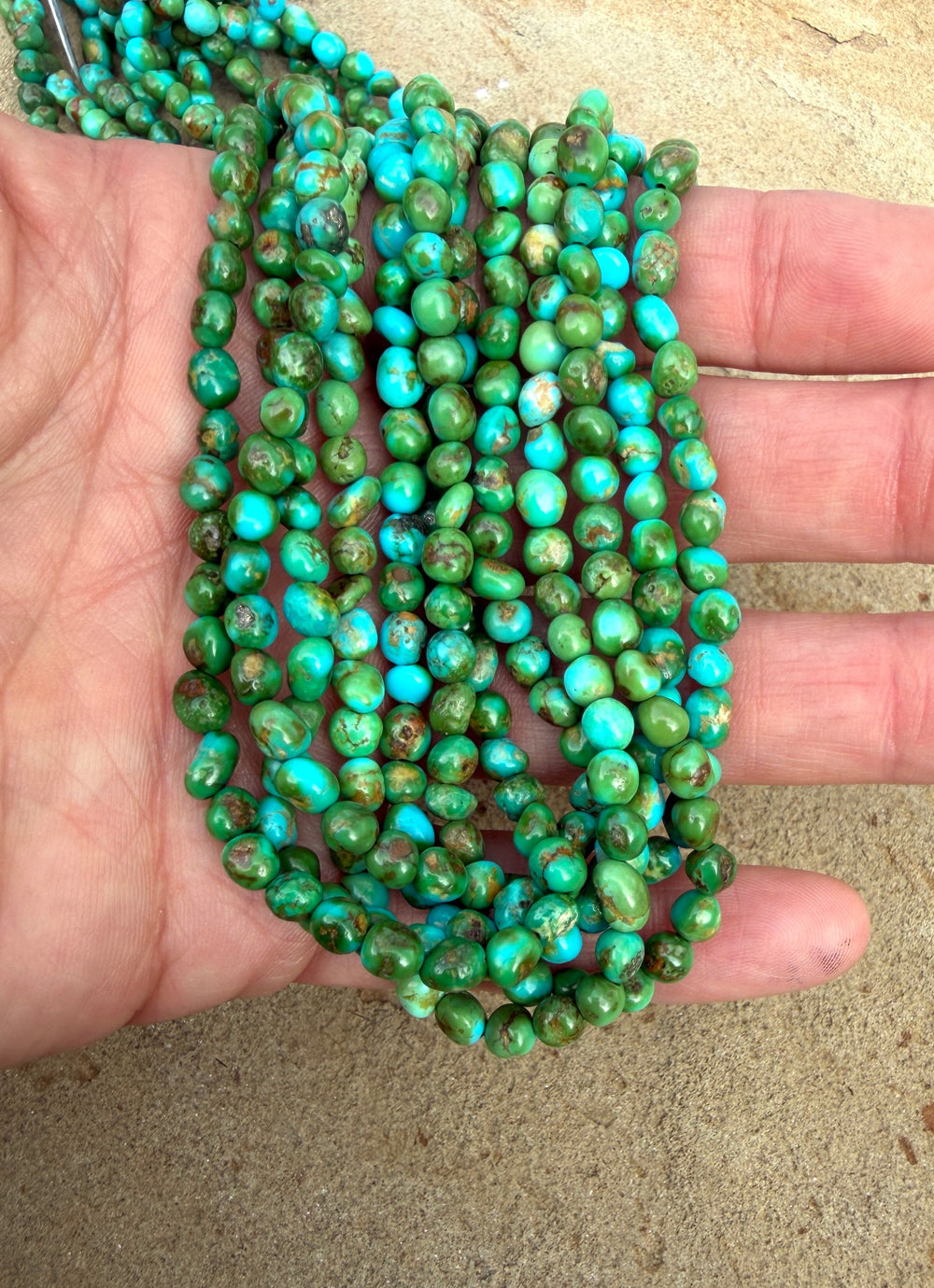 AAA+ RARE Sonoran Gold Turquoise (Mex) 4-5mm Rounded Nugget