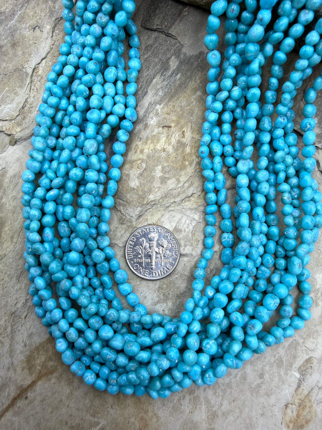 AAA+ Sleeping Beauty Turquoise (AZ) 4mm Nugget Beads 18