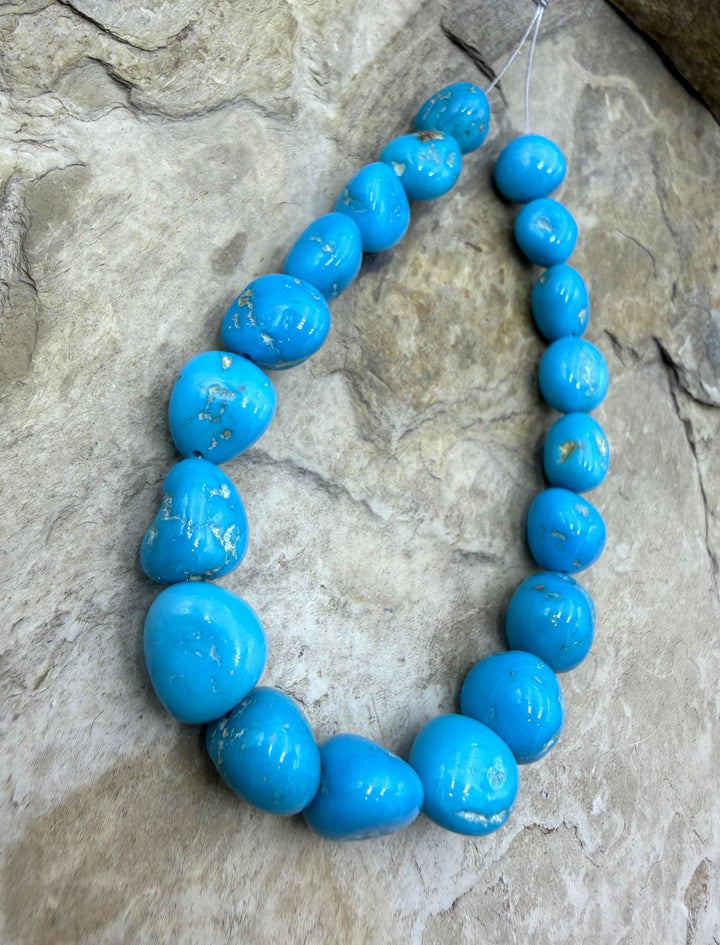 AAA+ Sleeping Beauty Turquoise (AZ) Graduated Nugget Strand