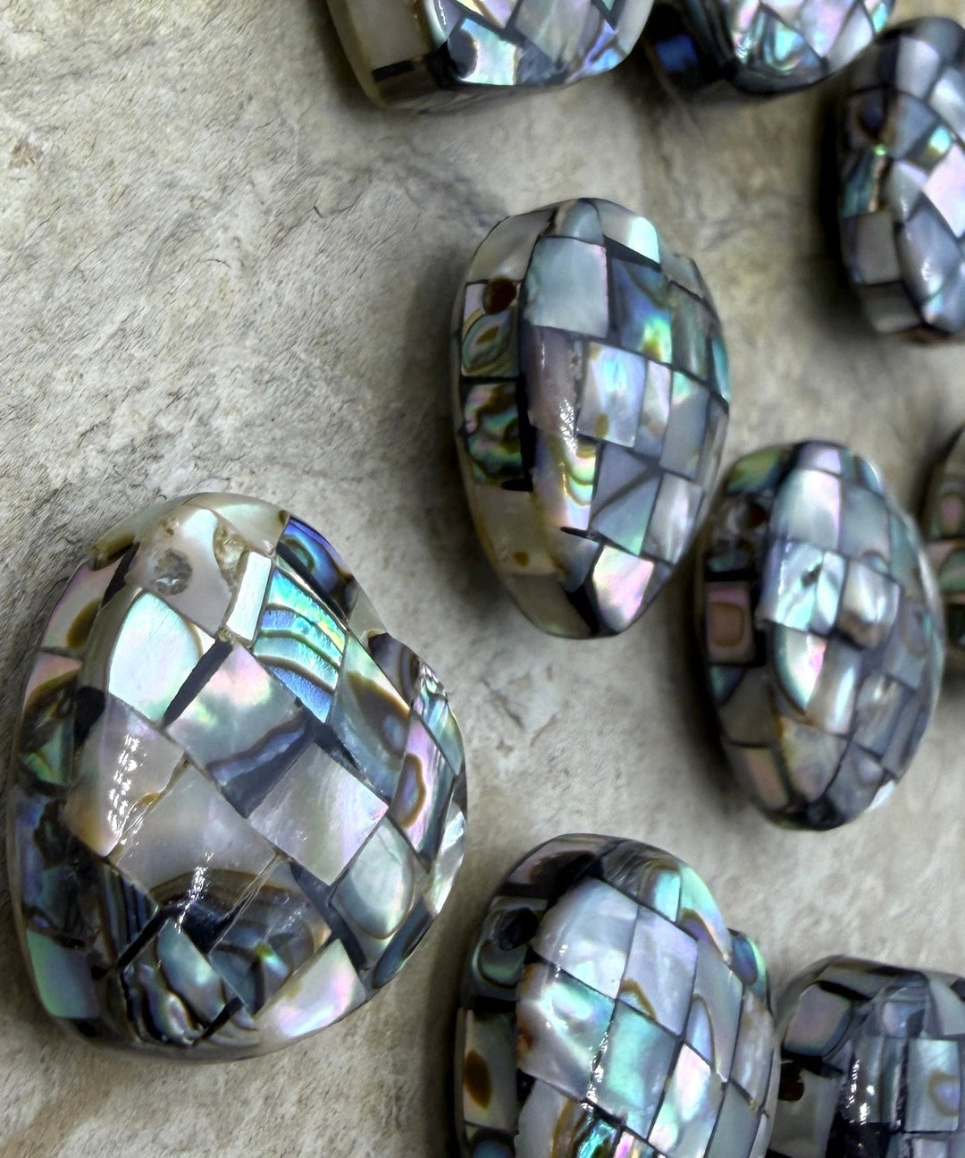 Abalone Shell Inlay 20mm Heart Focal Pendant Beads Sold Per