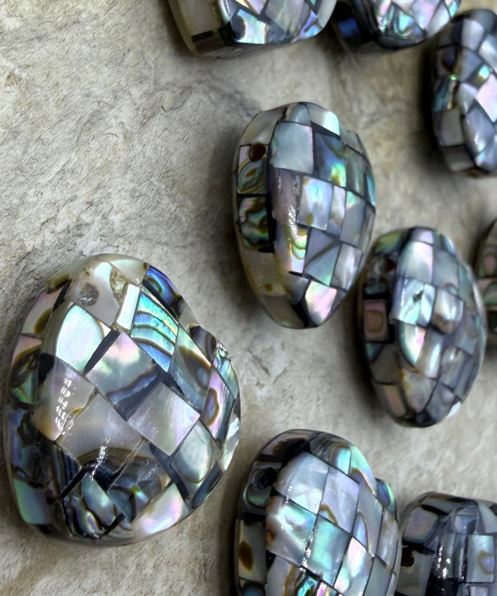 Abalone Shell Inlay 20mm Heart Focal Pendant Beads Sold Per