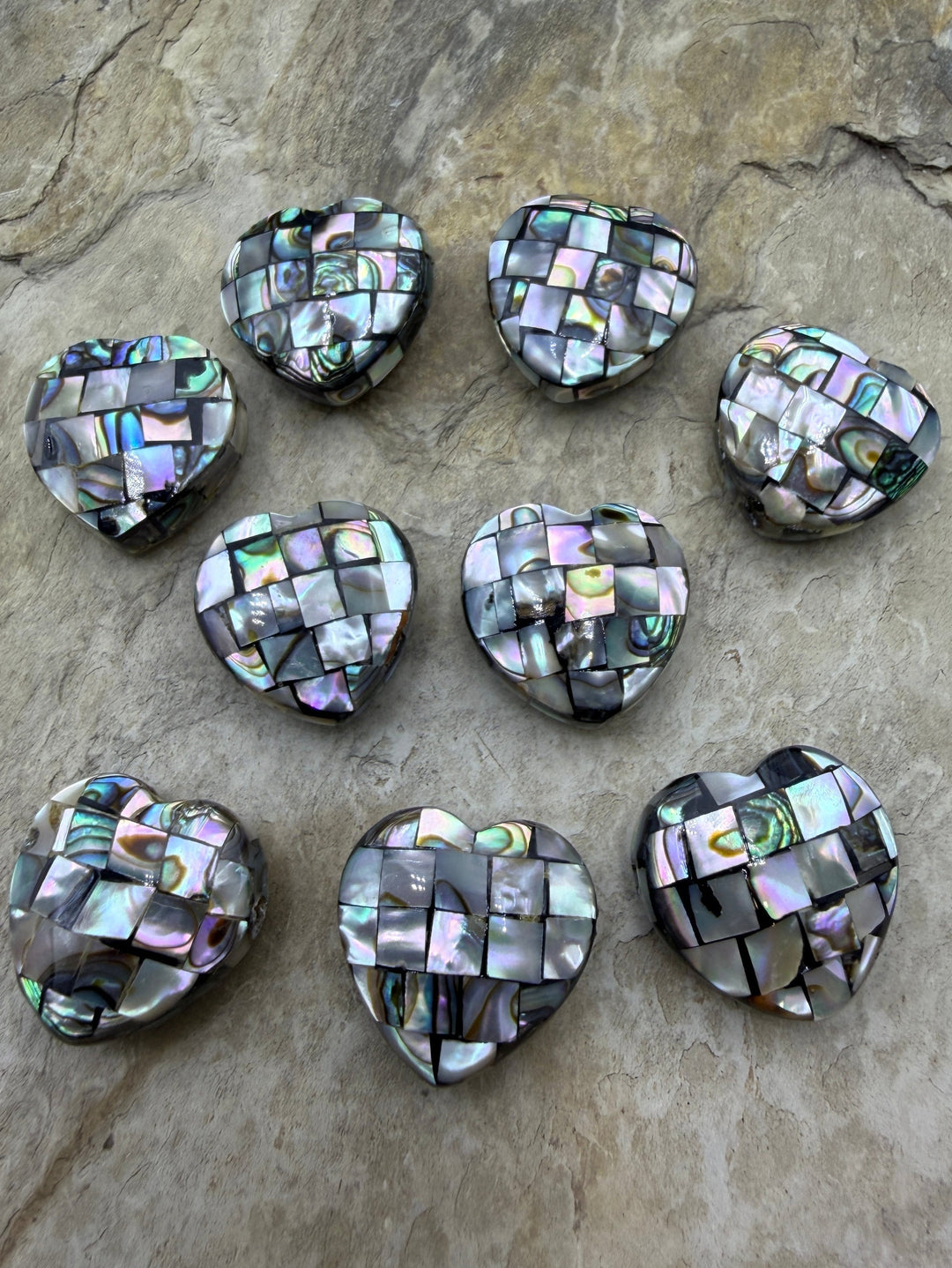 Abalone Shell Inlay 20mm Heart Focal Pendant Beads Sold Per