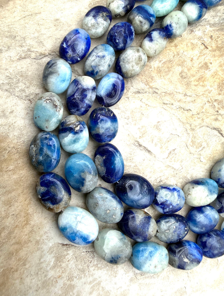 Afghanite (Afghanistan) Handcut Graduated Oval Beads