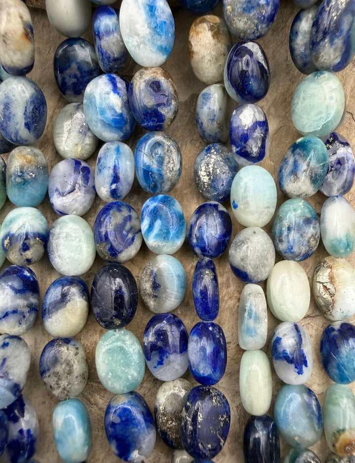 Afghanite (Afghanistan) Handcut Graduated Oval Beads