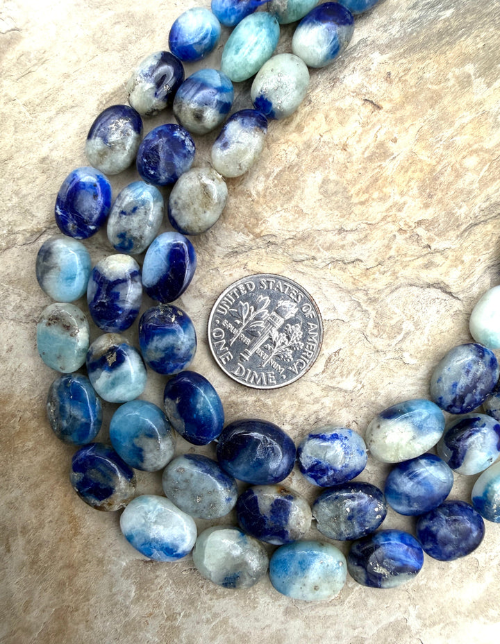 Afghanite (Afghanistan) Handcut Graduated Oval Beads