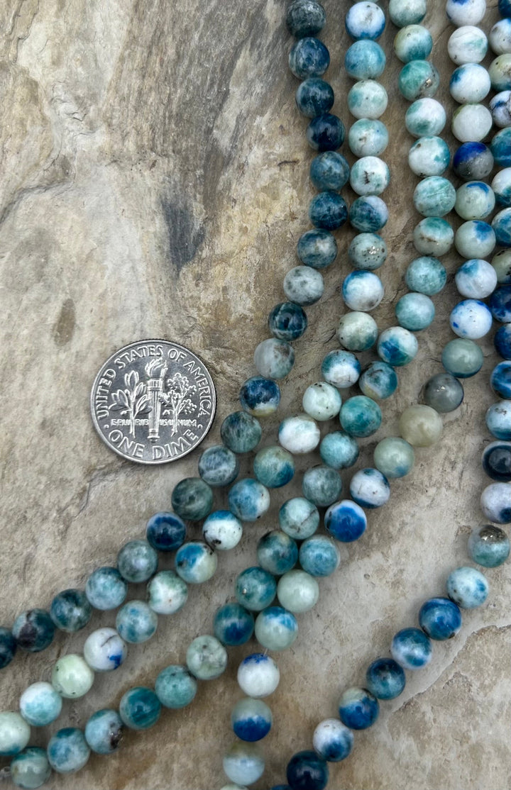 Afghanite (Afghanistan) Round Beads 5mm One 7 inch Strand