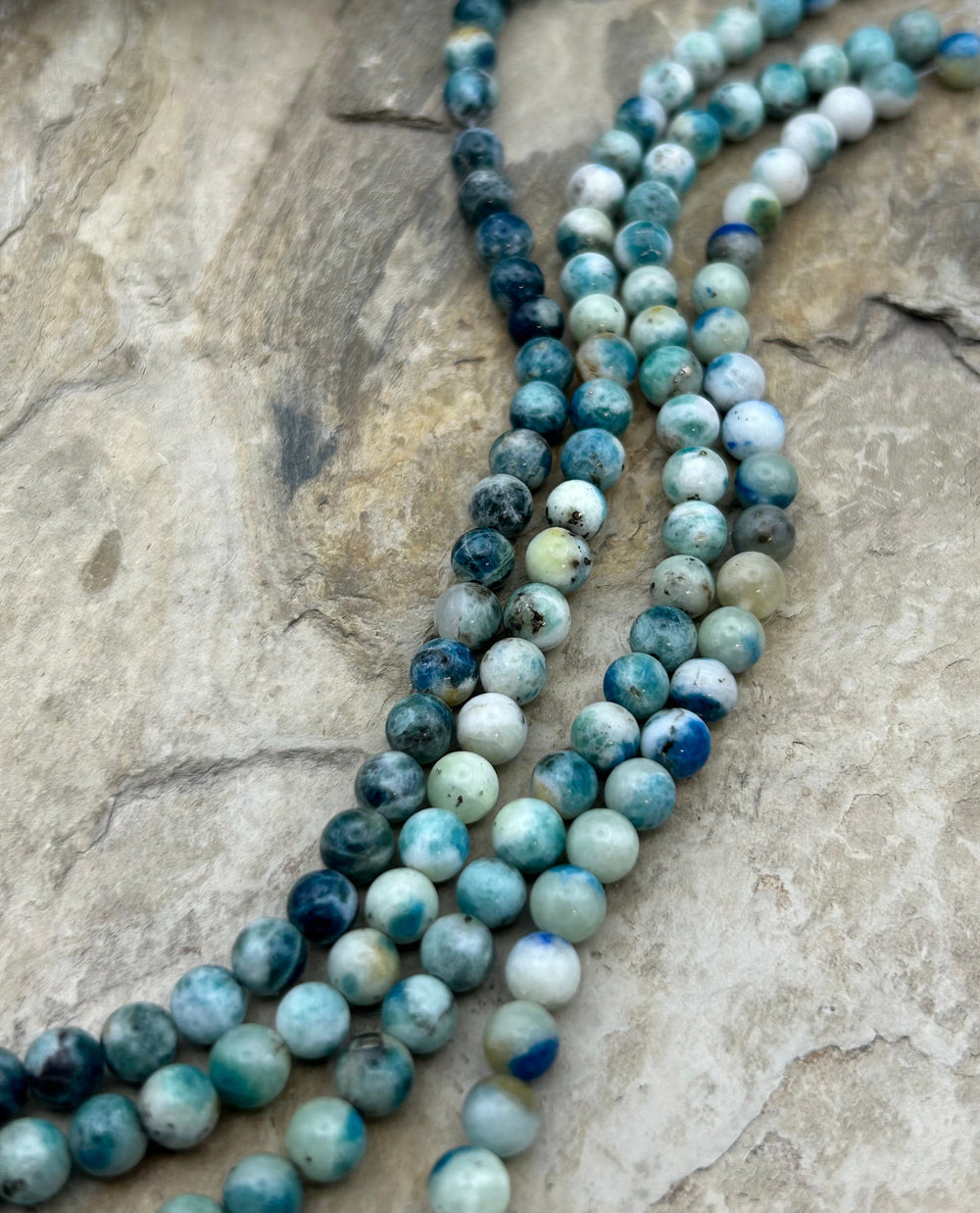 Afghanite (Afghanistan) Round Beads 5mm One 7 inch Strand