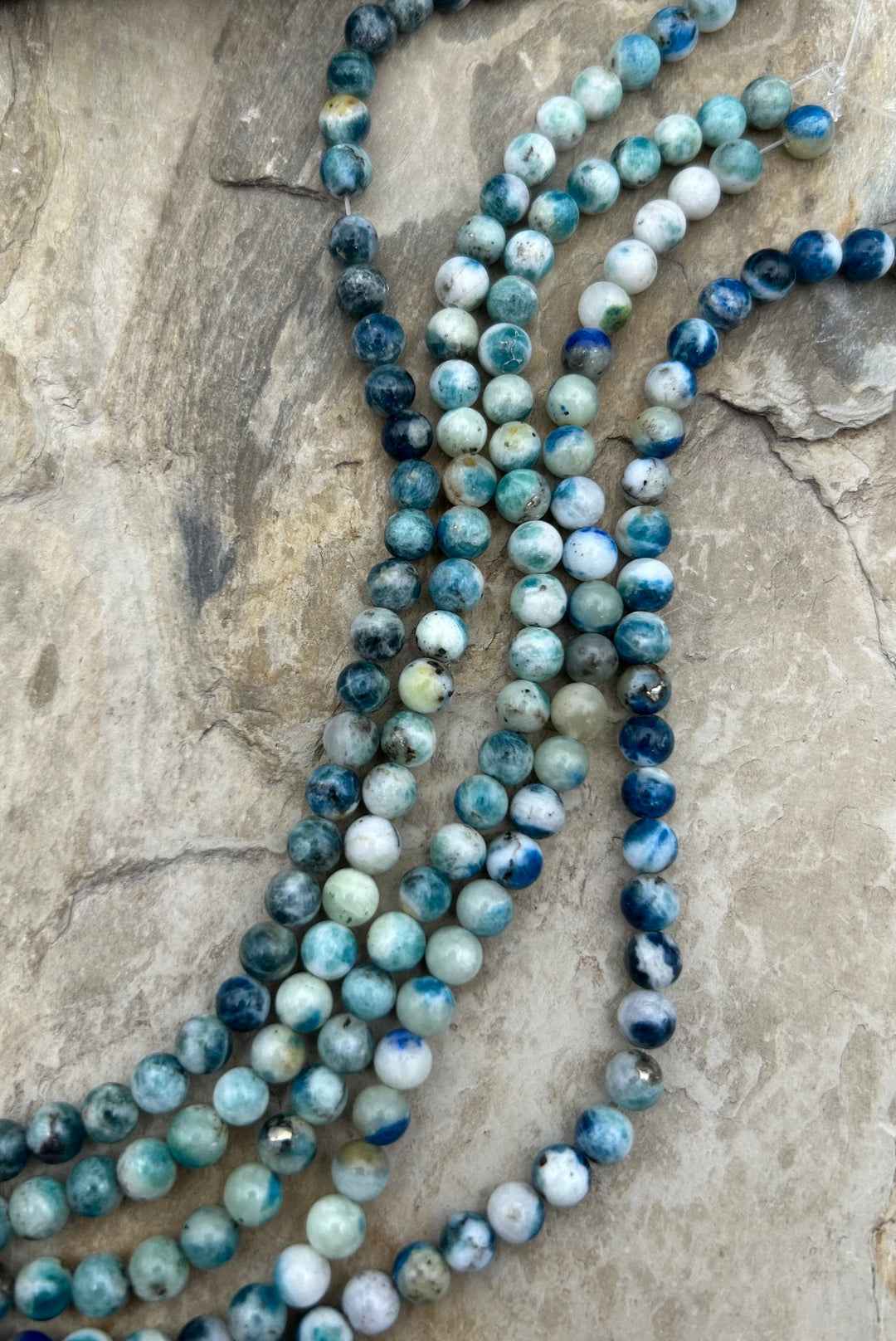 Afghanite (Afghanistan) Round Beads 5mm One 7 inch Strand
