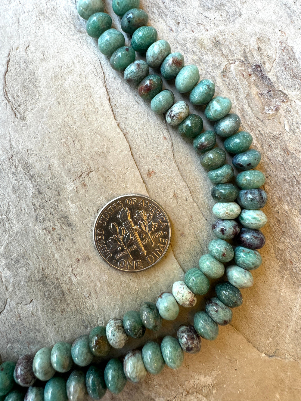 African Jade 4x6mm Rondelle beads 16 inch Strand - Jade