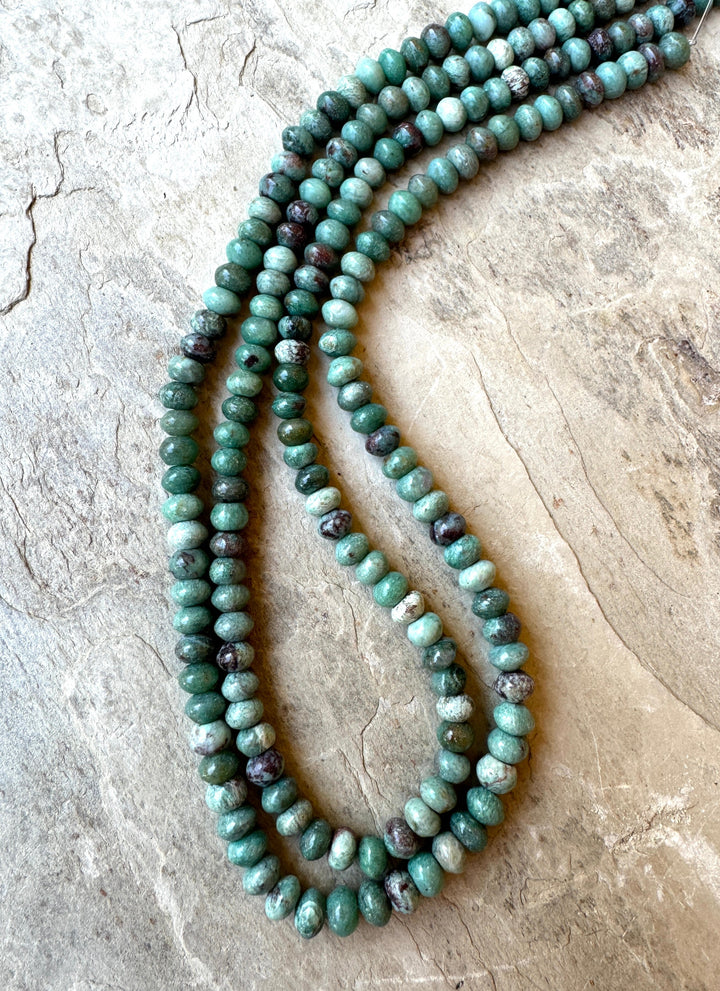 African Jade 4x6mm Rondelle beads 16 inch Strand - Jade