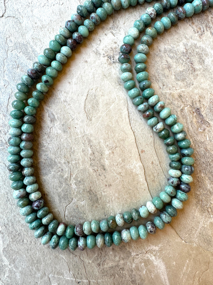 African Jade 4x6mm Rondelle beads 16 inch Strand - Jade