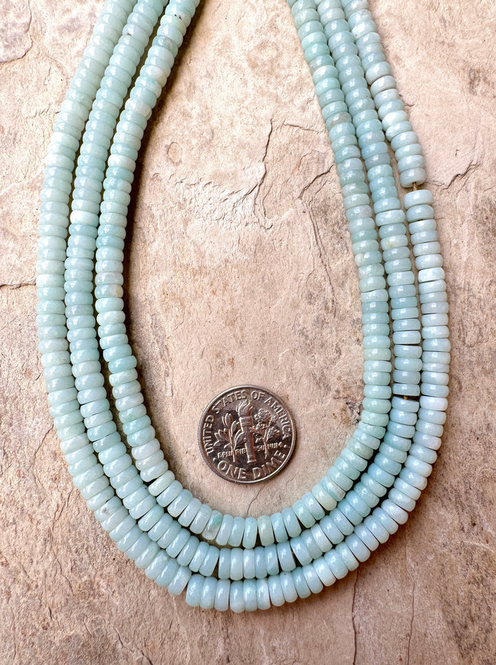 Amazonite 5mm Wheel Beads 18 inch Strand - Amazonite