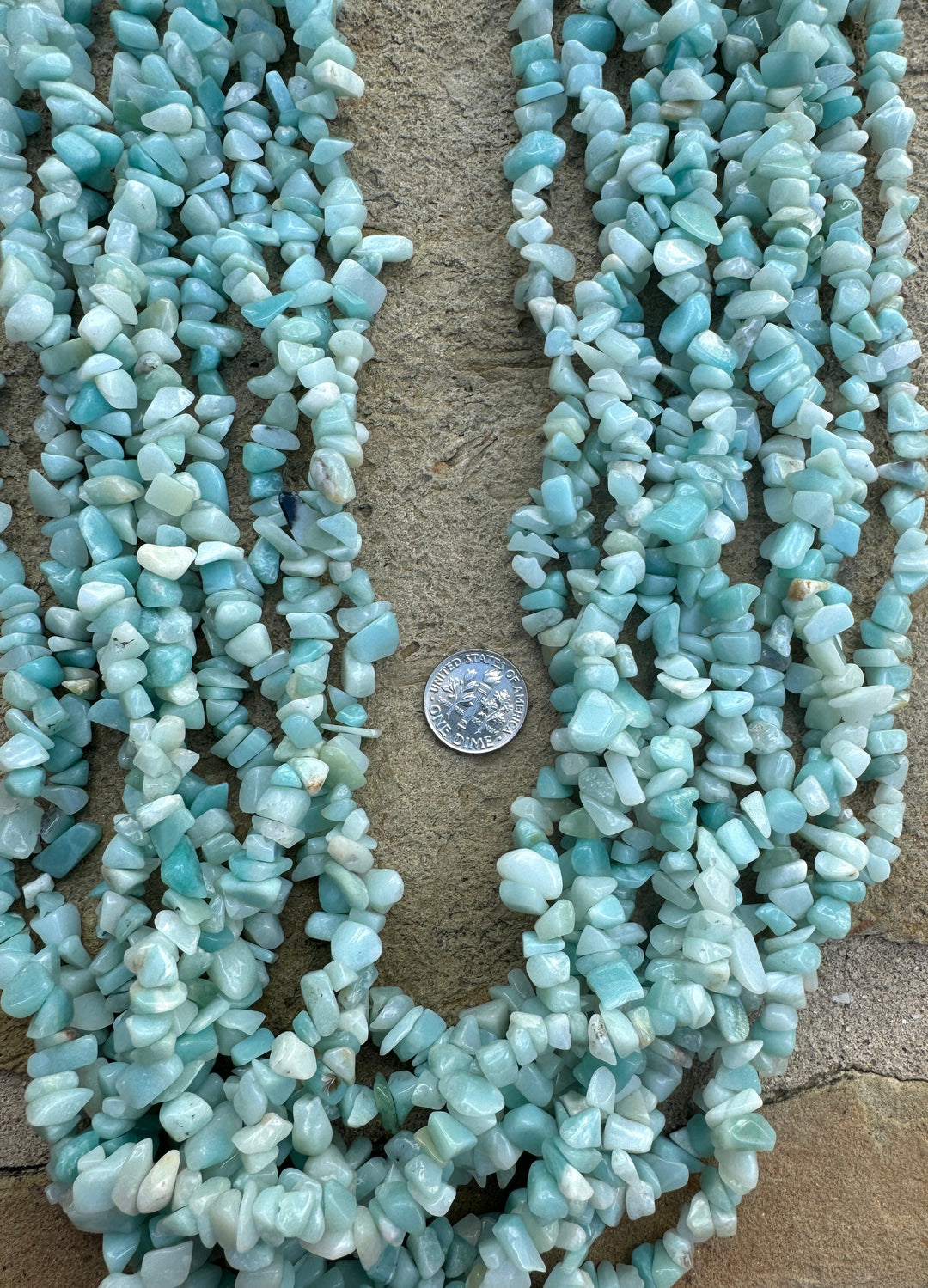 Amazonite 6-8mm Chips 34 inch Strand - Amazonite