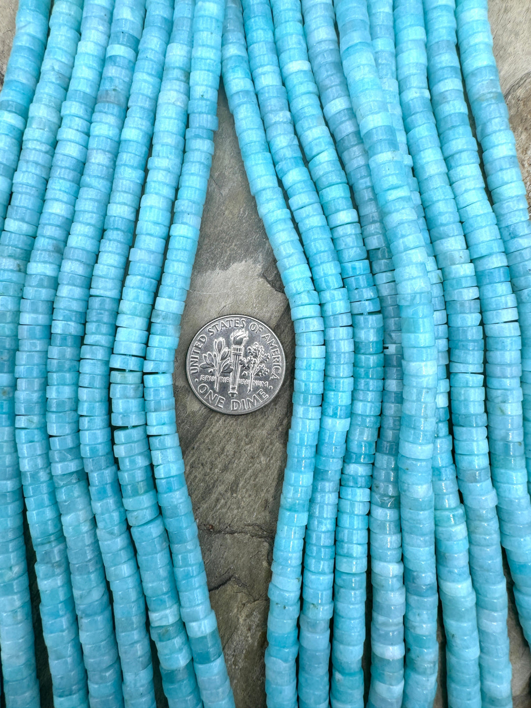 Amazonite 6mm Heishi Beads 16 inch Strand - Amazonite