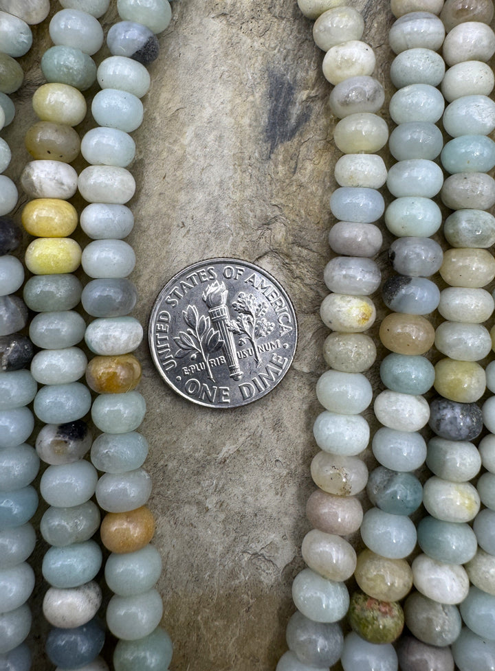 Amazonite 6x4mm Rondelle Shaped Beads 15.5mm Inch Strand