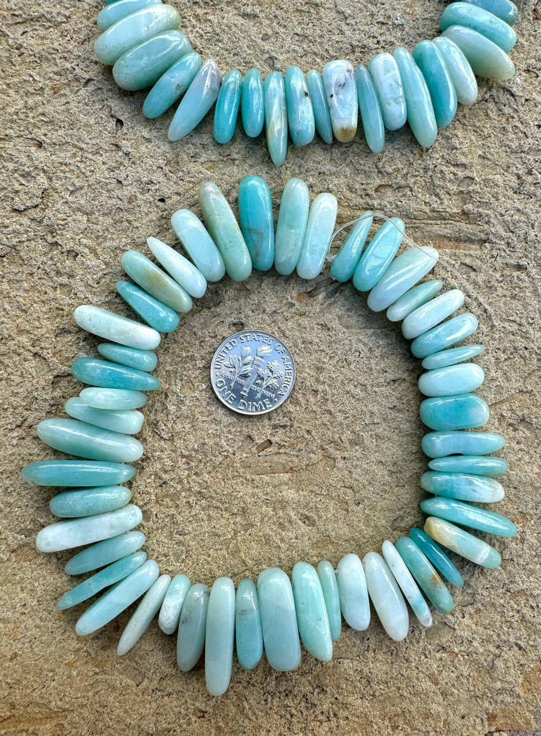 Amazonite Long 8x13mm Nugget Beads 8 inch strands