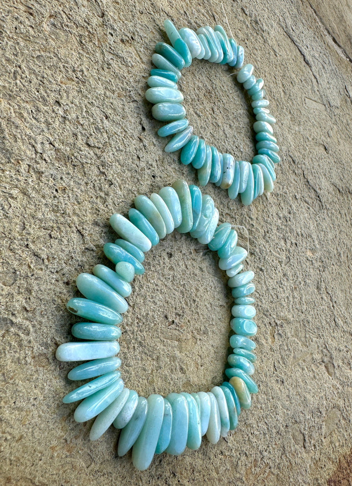 Amazonite Long 8x13mm Nugget Beads 8 inch strands