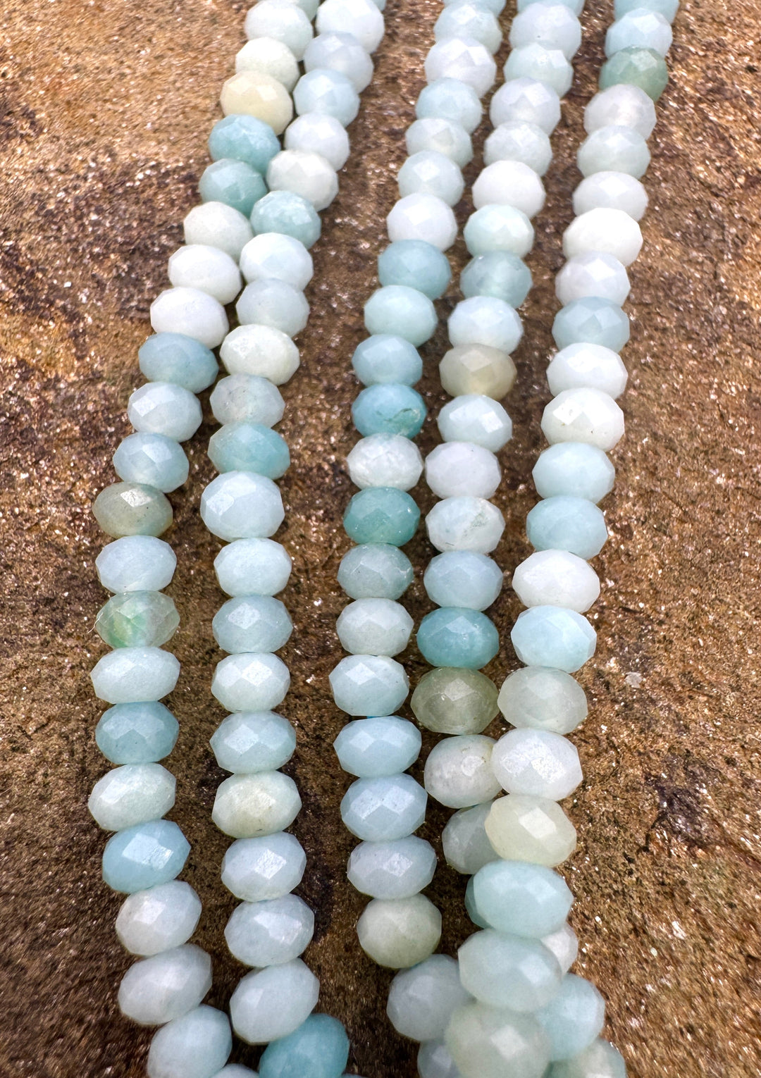Amazonite Micro Faceted 4mm Rondelle Beads 16inch Inch