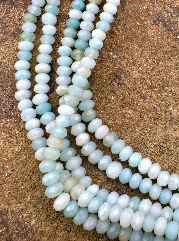 Amazonite Micro Faceted 4mm Rondelle Beads 16inch Inch