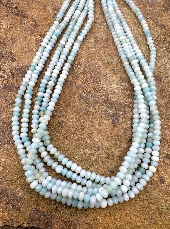 Amazonite Micro Faceted 4mm Rondelle Beads 16inch Inch