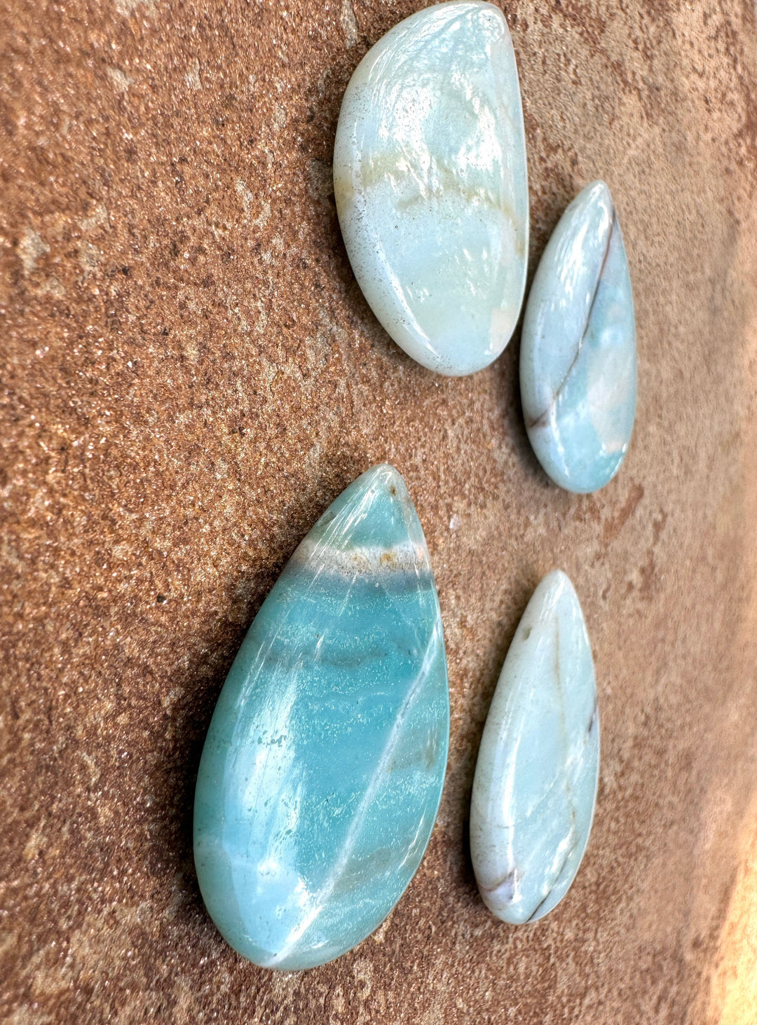 Amazonite Teardrop Shaped Focal Pendants 35x45mm Select